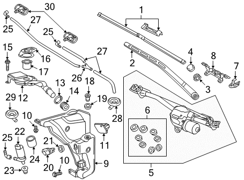 2013 Audi A7 Quattro Wiper & Washer Components