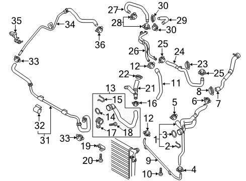 2012 Audi TT RS Quattro Lower Hose Diagram for 8J0-121-036