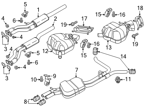 2015 Audi A8 Quattro Exhaust Components