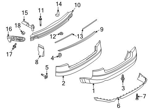 2004 Audi A4 Quattro Bumper Cover Diagram for 8E5-807-301-L-GRU