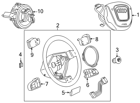 2009 Audi S4 Steering Wheel Diagram for 8P0-419-091-DD-TNC