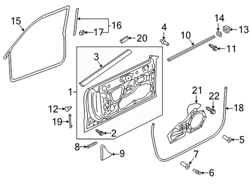 2021 Audi RS7 Sportback Door & Components Diagram 1