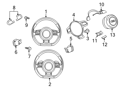 2015 Audi R8 Steering Column & Wheel, Steering Gear & Linkage