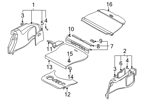 1998 Audi A4 Quattro Interior Trim - Rear Body