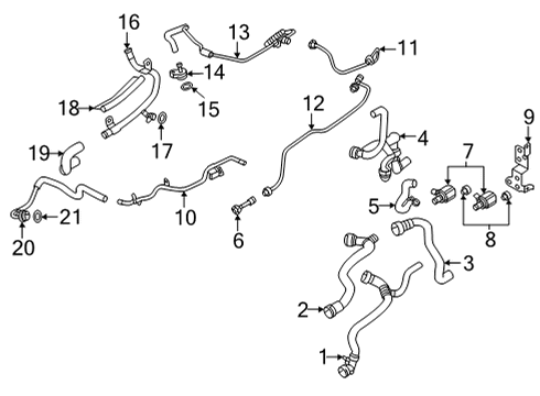 2021 Audi A5 Quattro Hoses & Lines Diagram 3