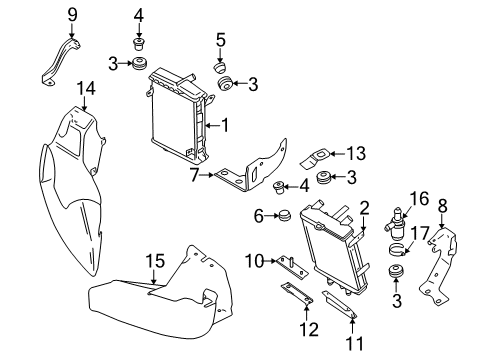 2006 Audi S4 Radiator & Components Diagram 1