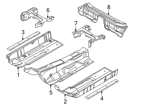 2007 Audi S4 Pillars, Rocker & Floor - Floor & Rails