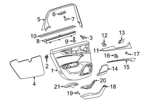 2022 Audi A6 Quattro Interior Trim - Rear Door Diagram 1