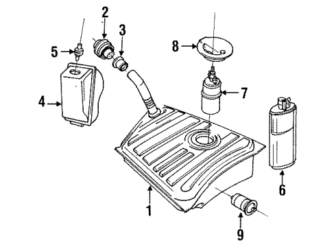 1990 Audi Coupe Quattro Fuel System Components