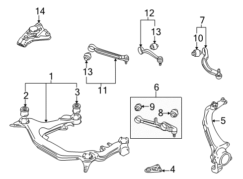 1997 Audi A4 Quattro Front Suspension, Control Arm, Stabilizer Bar Diagram 1