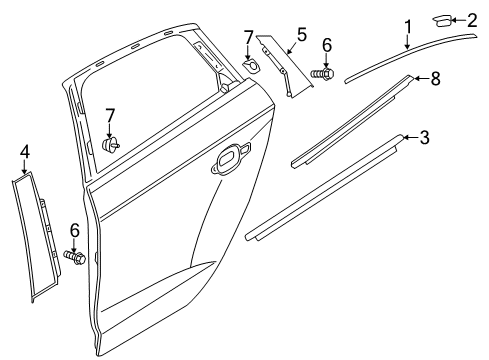 2016 Audi S3 Exterior Trim - Rear Door