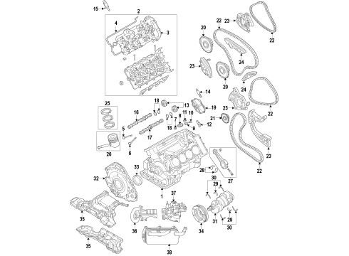 2014 Audi A8 Quattro Timing Chain Diagram for 06E-109-465-BL