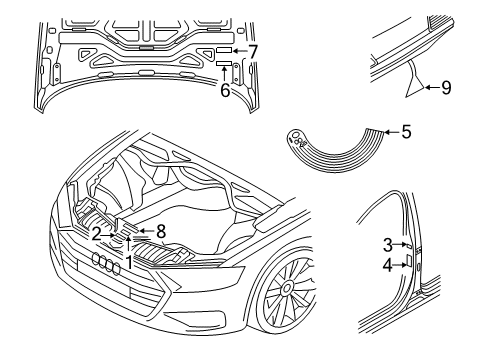 2020 Audi A8 Quattro Information Labels