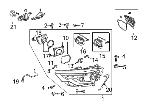 2020 Audi S6 Headlamps, Headlamp Washers/Wipers Diagram 2