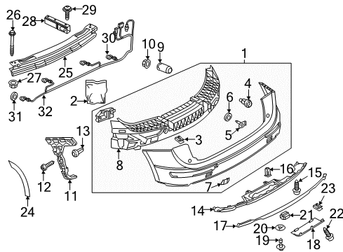 2016 Audi Q5 Rear Bumper Diagram 1