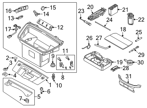 2015 Audi R8 Interior Trim - Front Structural Components