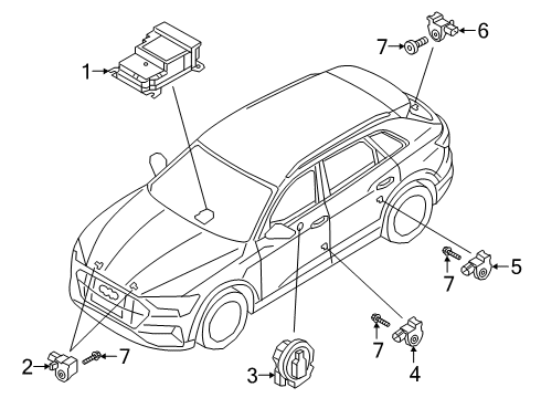 2019 Audi e-tron Quattro Air Bag Components Diagram 2