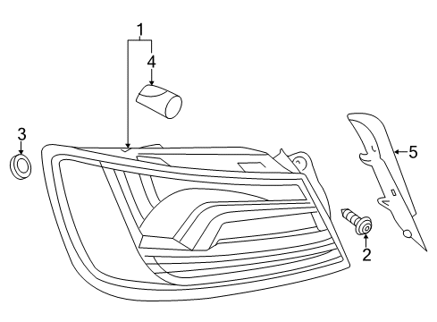 2019 Audi A3 Tail Lamp Assembly Diagram for 8V5-945-092-A