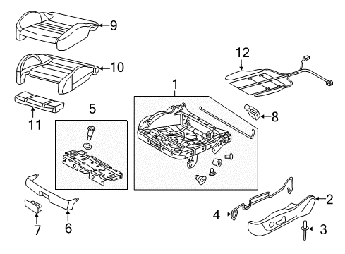 2016 Audi A3 Front Seat Components Diagram 1