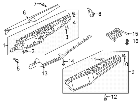 2020 Audi A6 allroad Instrument Panel, Body Diagram 3