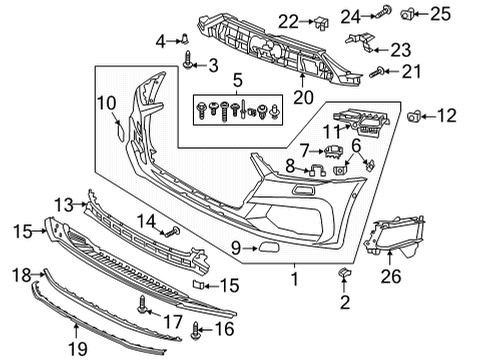 2022 Audi S7 Sportback Bumper & Components - Front Diagram 1