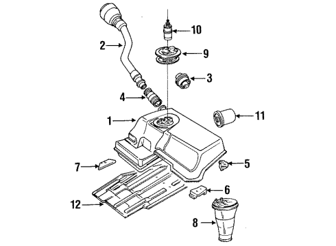 1992 Audi V8 Quattro Fuel System Components