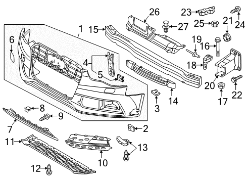 2014 Audi A5 Quattro Front Bumper Diagram 2