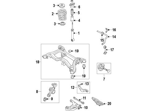 2008 Audi A4 Rear Suspension, Control Arm Diagram 9