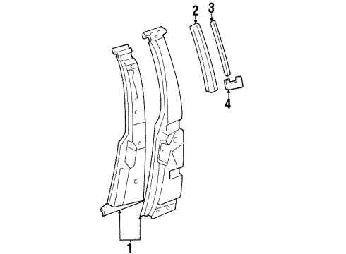 1988 Audi 5000 Center Pillar