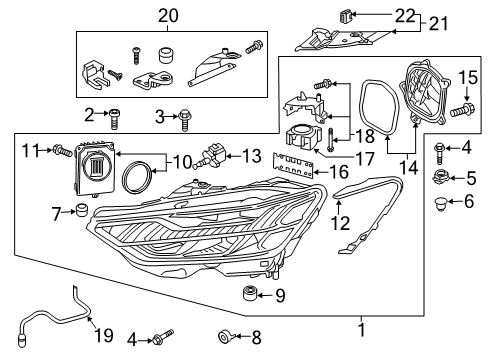 2022 Audi A7 Sportback Headlamps, Headlamp Washers/Wipers, Lighting Diagram 2