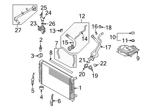 2002 Audi A4 Quattro Reservoir Diagram for 8E0-121-403