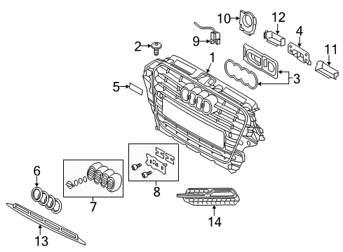 2016 Audi A3 Sportback e-tron Grille & Components