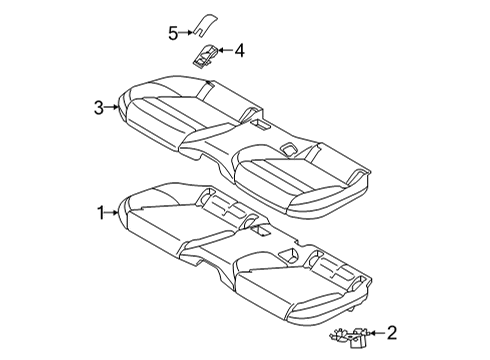 2024 Audi e-tron GT Rear Seat Components Diagram 3