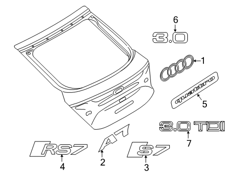 2013 Audi A7 Quattro Exterior Trim - Lift Gate