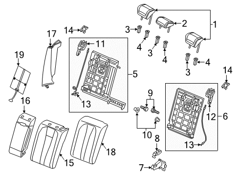 2021 Audi S4 Rear Seat Components