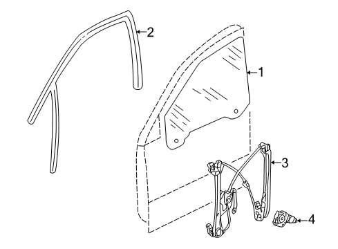 1998 Audi A6 Quattro Front Door - Glass & Hardware