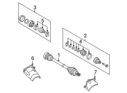 2004 Audi A4 Quattro Drive Axles - Front Diagram 7