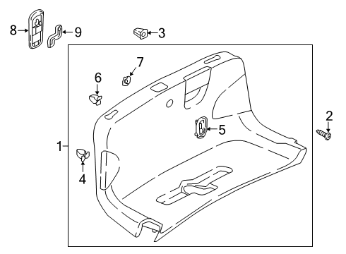 2022 Audi A5 Quattro Interior Trim - Trunk Diagram 1