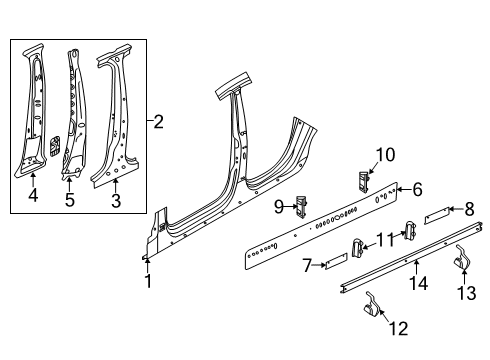 2022 Audi A5 Sportback Center Pillar & Rocker, Rocker Panel