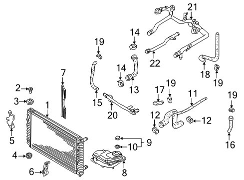 2000 Audi A4 Reservoir Diagram for 8D0-121-403-L