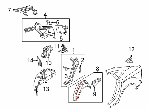 2013 Audi A7 Quattro Inner Structure - Quarter Panel