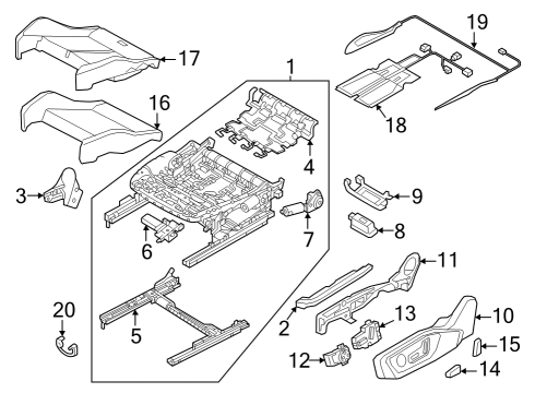 2024 Audi Q4 e-tron Sportback Front Seat Components Diagram 1