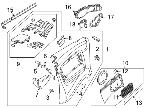 2004 Audi A4 Quattro Interior Trim - Quarter Panels Diagram 1