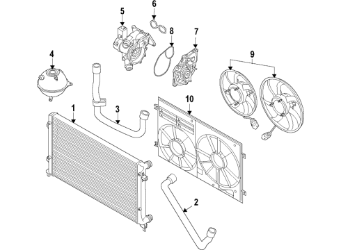 2018 Audi TTS Quattro Cooling System, Radiator, Water Pump, Cooling Fan Diagram 3