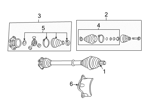 2004 Audi A4 Quattro Drive Axles - Front Diagram 1