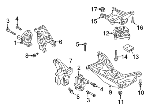 2023 Audi Q7 Engine & Trans Mounting Diagram 2