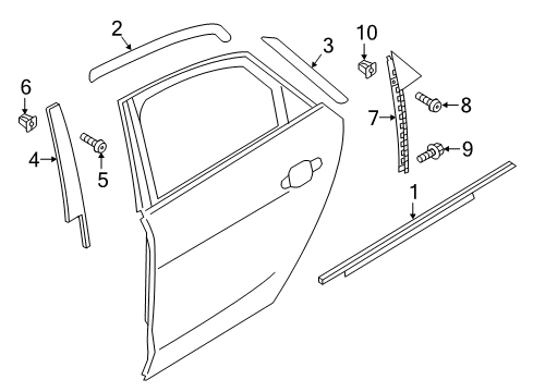 2015 Audi S8 Exterior Trim - Rear Door