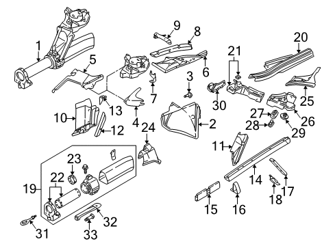 1999 Audi A8 Quattro Structural Components & Rails