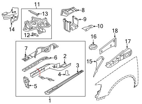 2017 Audi Q3 Quattro Structural Components & Rails