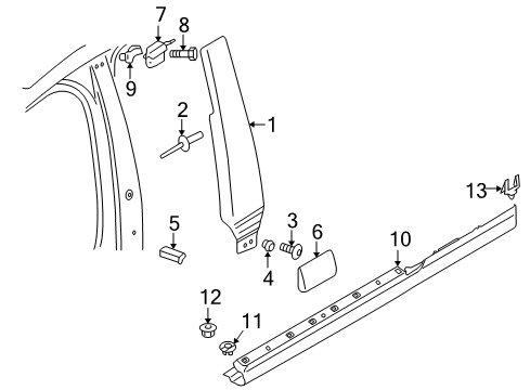 2007 Audi A3 Quattro Exterior Trim - Pillars, Rocker & Floor